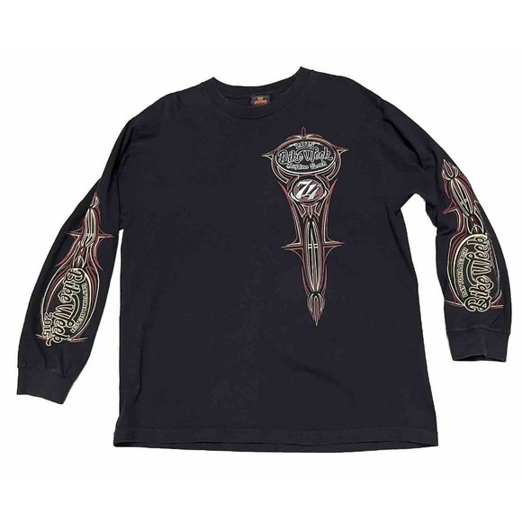 Bike Week Shirt Black Long Sleeve Tee 2015 Daytona Hot Leathers Men’s Large - Picture 1 of 6